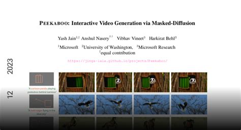 Peekaboo : Interactive Video Generation via Masked .